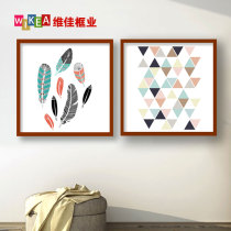 Square solid wood wall-mounted photo frame 33 38 50 60cm Soft card rice paper Calligraphy calligraphy and painting Framed picture frame Outer frame