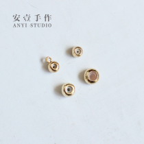 Silicone positioning beads can slide copper plating 14K gold adjustment bead necklace bracelet diy manual bead accessories
