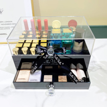 Lipstick storage box Jewelry earrings Jewelry cosmetics storage box small luxury black small fragrance Korean acrylic