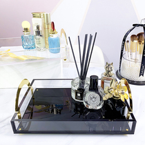 Tray household storage plate Acrylic living room coffee table model room decoration European-style light luxury creative aromatherapy plate