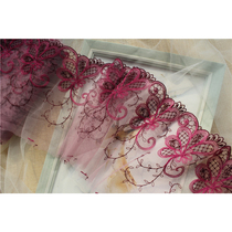 External single outlet net yarn embroidery lace lace lace blue purple fine one-piece dress splicing handmade DIY clothing accessories