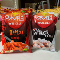 Korean flavor ancestor spicy rice cake puffed 100g red bag sweet spicy Chinese printed sweet spicy snack