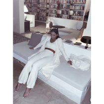 Hui girl HUIHUI mink velvet vest womens short bottomed knitted sleeveless high-waisted pants set slim suspenders