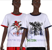 Taekwondo T-shirt KT125 pure cotton short sleeve sports pattern 1 6-1 9m adults absorb sweat without deforming conry