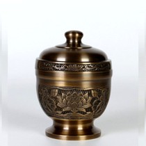 Buddhas knot true fragrance Lotus agarwood powder stove for sandalwood powder jar Buddhas household antique pure copper powder Cup