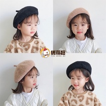 Childrens beret girl hat winter Korean Western princess pumpkin hat girl topper Korean version sweet and cute