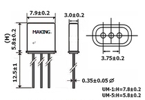 26 050MHz UM-1 3dB ± 7 5KHz 2POLE Japan KSS brand crystal filter
