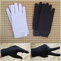 cosplay universal performance uniform gloves black and white two colors into the version of good elasticity