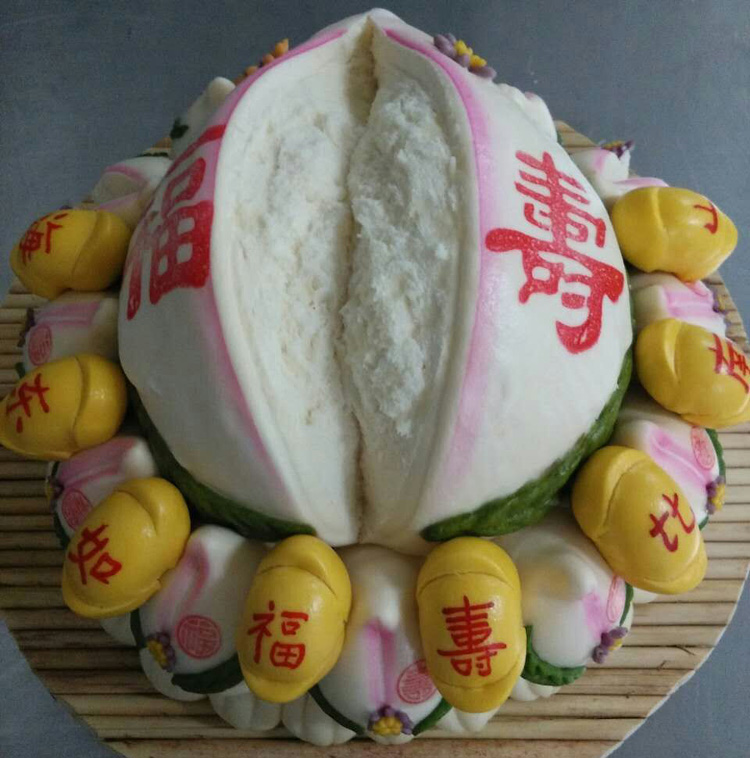 胶东花饽饽馍馍小孩子满月百日周岁老人生日寿桃馒头蛋糕长命百岁