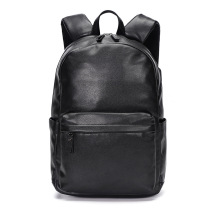Trendy leather simple trendy mens backpack large capacity backpack street fashion Mens bag student schoolbag computer bag