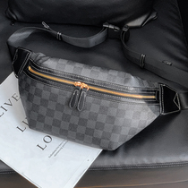 New Korean Plaid chest bag running bag fashion Men bag Joker cross body chest bag trendy mens bag Street shoulder bag