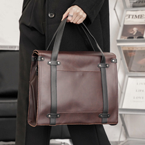 Large Capacity Retro Business Stereotyped Handbag Han Edition Men Casual Fashion Single Shoulder Bag Slanted Satchel Trend Backpack