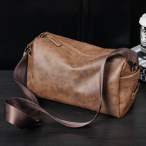 2022 new Korean version Mens bag Diagonal Satchel Trend Mens Bag Casual Leather Bag Single Shoulder Bag Mens Street Packet Tide