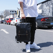 College style student schoolbag computer bag trendy leather Korean backpack bag outdoor travel bag luggage bag 2021