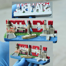 NEW resin creative refrigerator stickers three-dimensional relief hand-painted foreign trade Turkey map panoramic NEW high quality