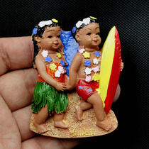 New Hawaiian doll stickers three-dimensional relief hand-painted foreign trade exquisite tourism 2019-June the United States
