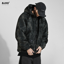 Winter U.S. Army camouflage padded cotton-padded men's new tide brand Harajuku BF loose student tooling bread cotton-padded jacket coat