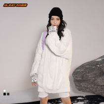 BJHG homemade winter retro cashew flower stitching sweater men and women Tide brand lazy soft glutinous loose couple sweater sweater