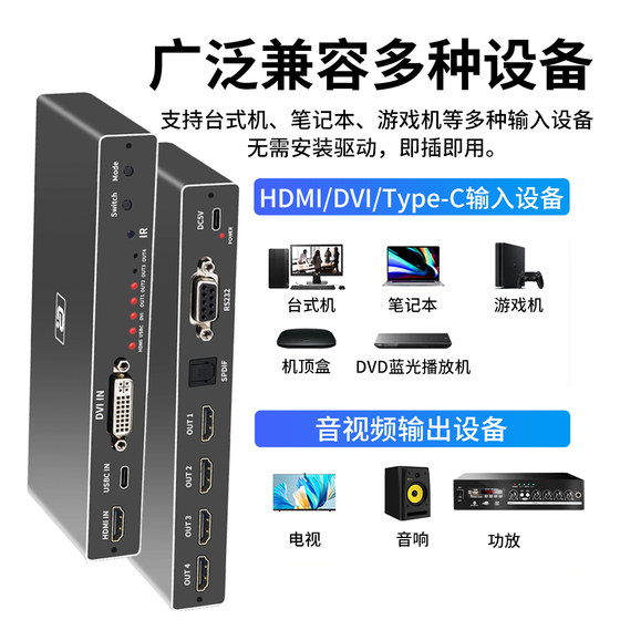 HD HDMI SPLICER 2X2 수평 및 수직 스 플라이 싱 멀티 스크린 1-in 4-out 커팅 화면 비디오 스플리터 광섬유 HD HDMI SPLICER 2X2 수평 및 수직 스 플라이 싱 멀티 스크린 1-in 4-out 커팅 화면 비디오 스플리터 광섬유