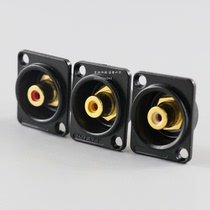 Type D Lotus Cannon seat Lotus RCA mother audio-video AV socket black shell D type shell red white yellow