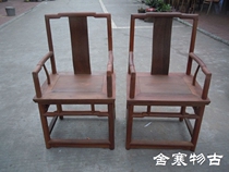 (Material ancient custom) Ming and Qing antique ebony Yew shade wood furniture south official hat chair can be equipped with coffee table