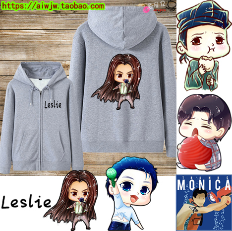 张国荣卫衣thanks monica长袖衣服同款q版leslie男女周边拉链外套_7折