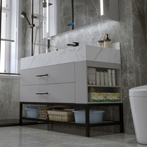 Rock plate integrated modern light and luxurious double basin Bath Room Cabinet Combined Floor Wash Wash washbasin washout terrace basin toilet