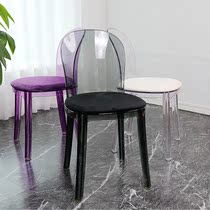 Transparent back chair acrylic crystal home chair Nordic net red designer modern minimalist plastic dining chair
