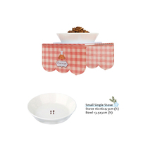 oops original brand plaid series fashion cute dog bowl pet food utensils clean hygienic and easy to clean