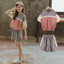 Boomer Girl Sports Suit Port Wind Big Boy New Ocean Gas Net Red Blouse Children Short Sleeve Shorts Two Sets