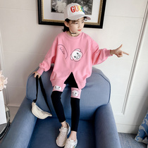 Tide Card Girl Trendy Suit 2022 Spring Dress New CUHK Child Foreign Air Korean Version Wee Clothing Spring Autumn Children Two Sets