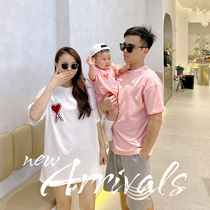 Special pro-child dress Xia and son loving boy short sleeve pure cotton family of three-mouth baby high-end fried street foreign air