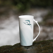 Landscape Fairy Crane Jingdezhen Porcelain Cup Creative Personality Retro China Wind Mark Cup Large Capacity Cup Female