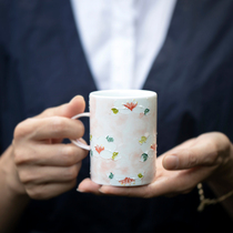 Shanshui mountain flower hand-painted coffee cup espresso cup office mini cup birthday gift