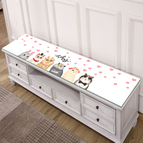 TV cabinet tea table mat girl heart tablecloth pvc waterproof oil-proof living room plastic dining table mat table mat tablecloth thick