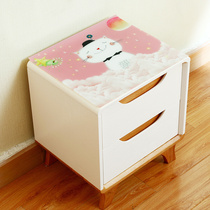 Cute cartoon bedside table cloth waterproof disposable pvc pink table pad plastic rubber pad anti-hot and oil-proof tablecloth
