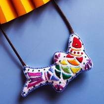 Homemade Brooch China Wind Necklace Pendant Embroidery DIY Material Bag Ornament Fabric Handmade Self-Embroidered Sweater Chain