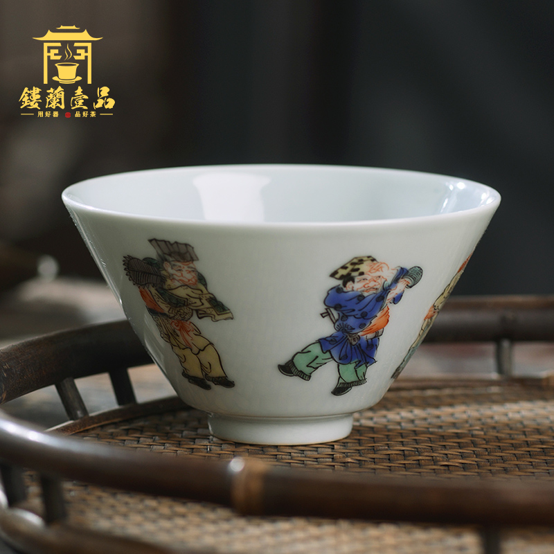 All the hand - made colors nuo figure masters cup of jingdezhen ceramic kunfu tea, tea cup personal single cup bowl