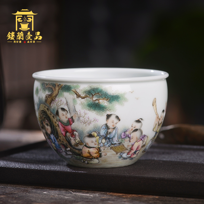 Jane don spill pastel lad master cup of jingdezhen ceramic hand - made all single CPU kung fu tea set personal tea cup