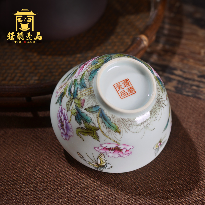 Jingdezhen ceramic all hand - made pastel recent master cup kunfu tea tea utensils cup personal single cup of tea