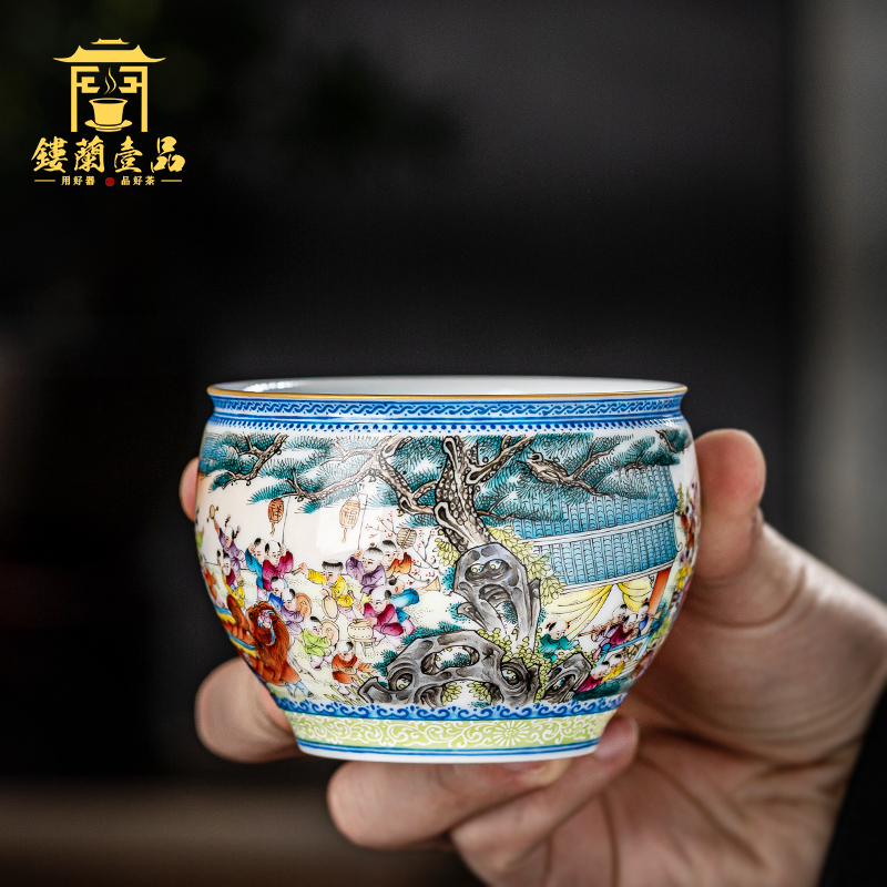 Jingdezhen ceramics hand - made pastel the ancient philosophers figure master cup large tea cup with personal single CPU name cup