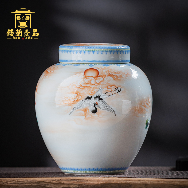 Jingdezhen ceramic all hand pastel phoenix act the role ofing is tasted furnishing articles to form large sealing caddy fixings collection box