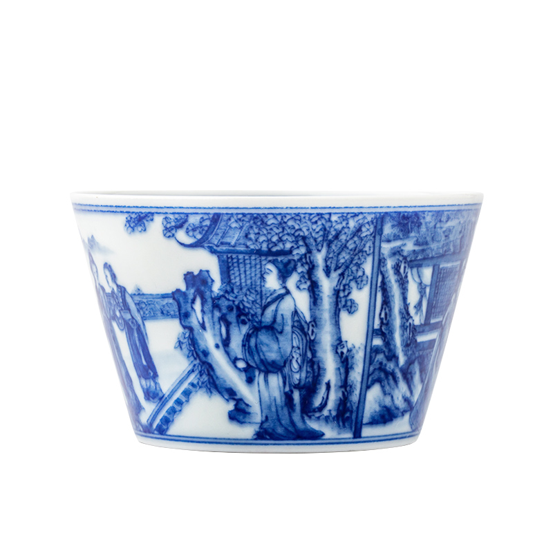 Jingdezhen blue and white maintain all hand - made of west chamber ceramic cups kung fu master cup single cup tea tea bowl