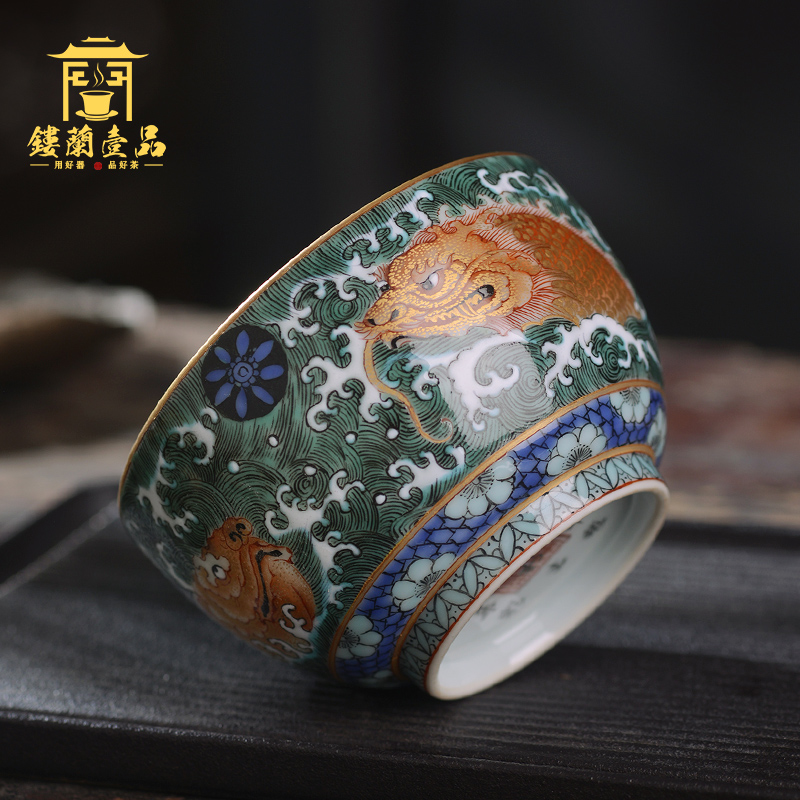 All hand - made ancient dragon turtle master of jingdezhen ceramics kung fu tea tea cup large household single cup bowl