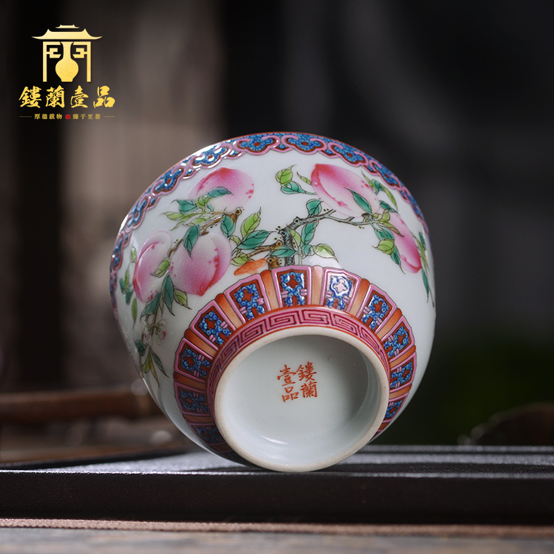 Jingdezhen ceramic all hand - made pastel live long and proper master cup large cups kung fu tea cup, bowl