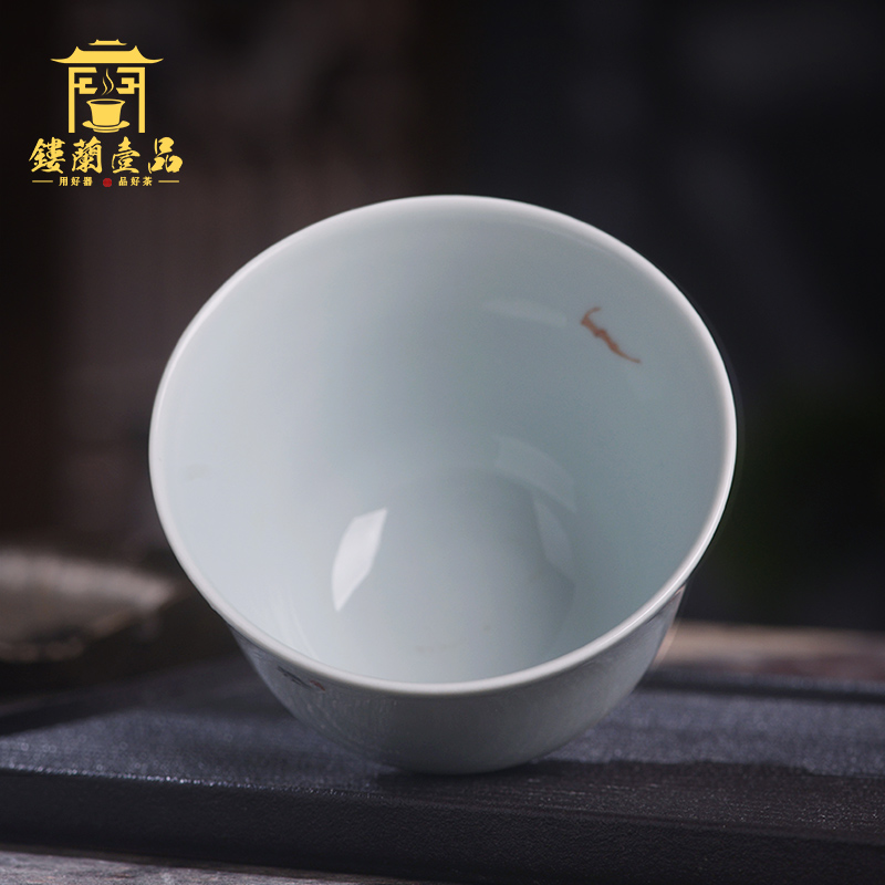 Jingdezhen ceramic all hand - made pastel amitayus master of kung fu tea tea cup individual sample tea cup