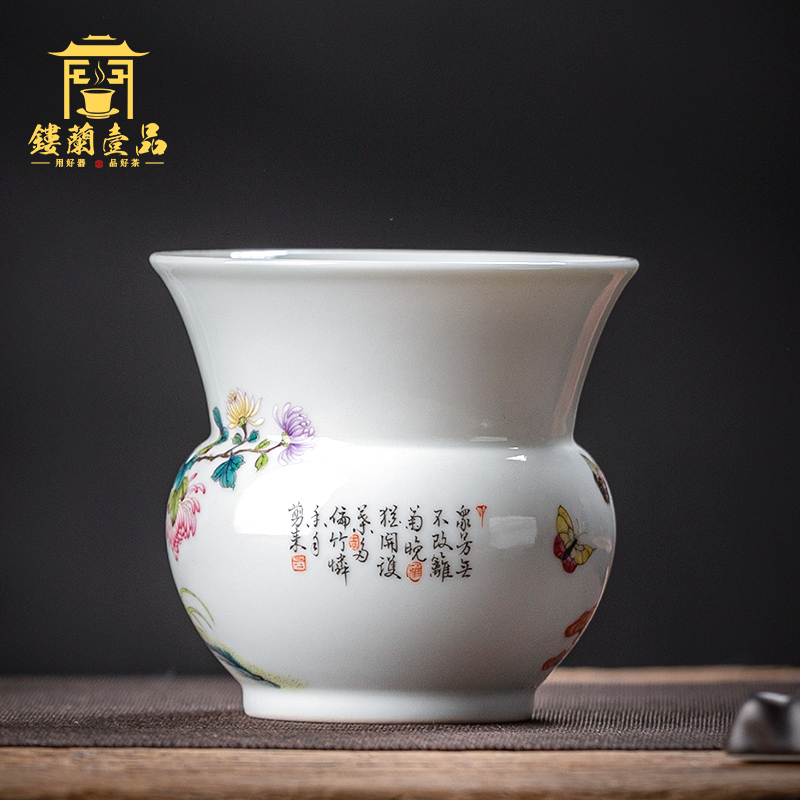 Jingdezhen ceramics all hand - made pastel by tea leaves dou small water built tea tea wash water, after the water fitting