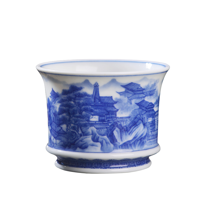 All hand - made porcelain of jingdezhen ceramics pavilions master cup kunfu tea, tea cup of individual single cup cup