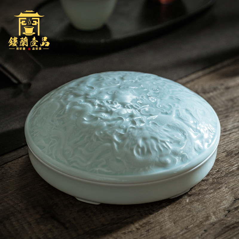 Jingdezhen shadow blue its ceramic tea box caddy fixings tea tea cake tea tray tea accessories