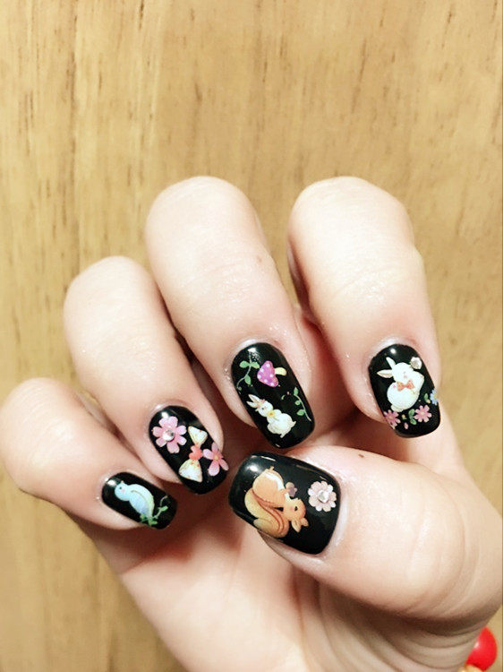 水印美甲贴纸指甲油光疗贴花 指甲贴纸美甲饰品 梦幻世界 蝴蝶结